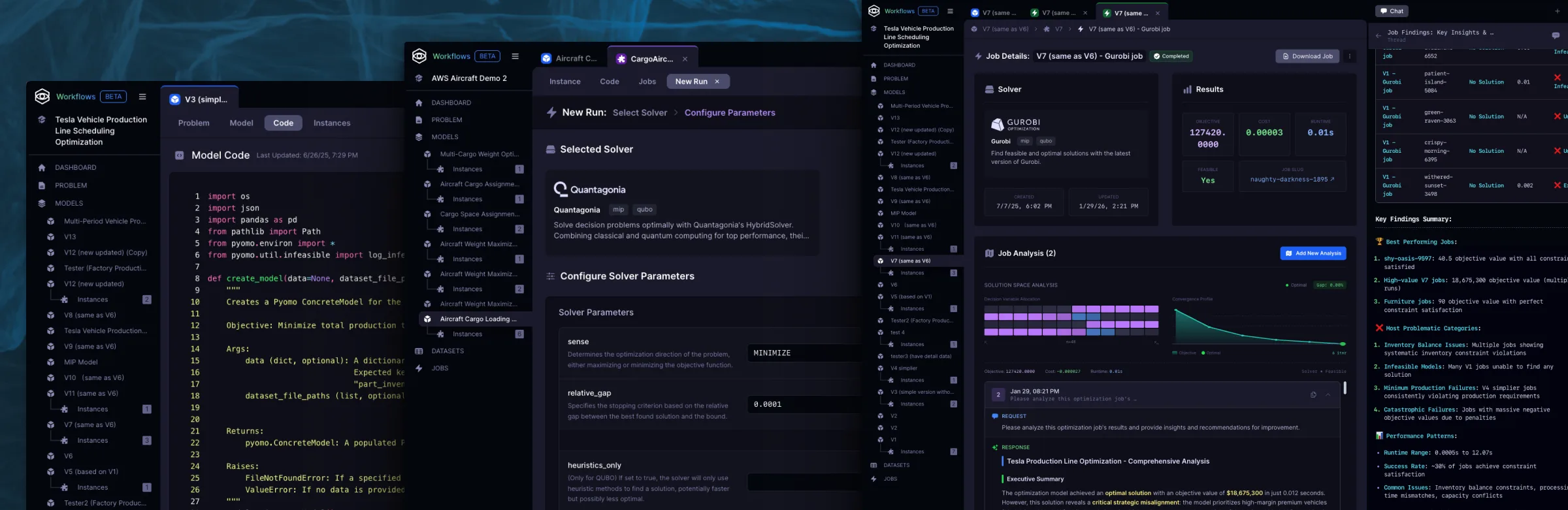 Workflows running in the front-end — the app the science team used